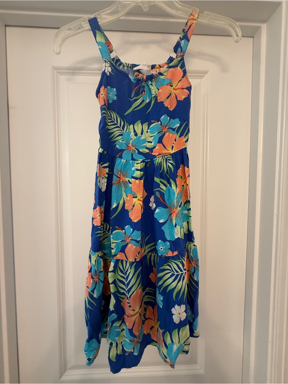 The Children's Place Purple Tropical Floral Sundress with Orange & Aqua Blooms